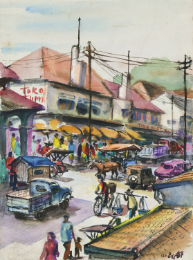 Market
Eddie Chau (1945–2020)
1966
25 x 33 cm
Watercolour
Gift of Eddie Chau’s Family
HKU.P.2024.2659.45